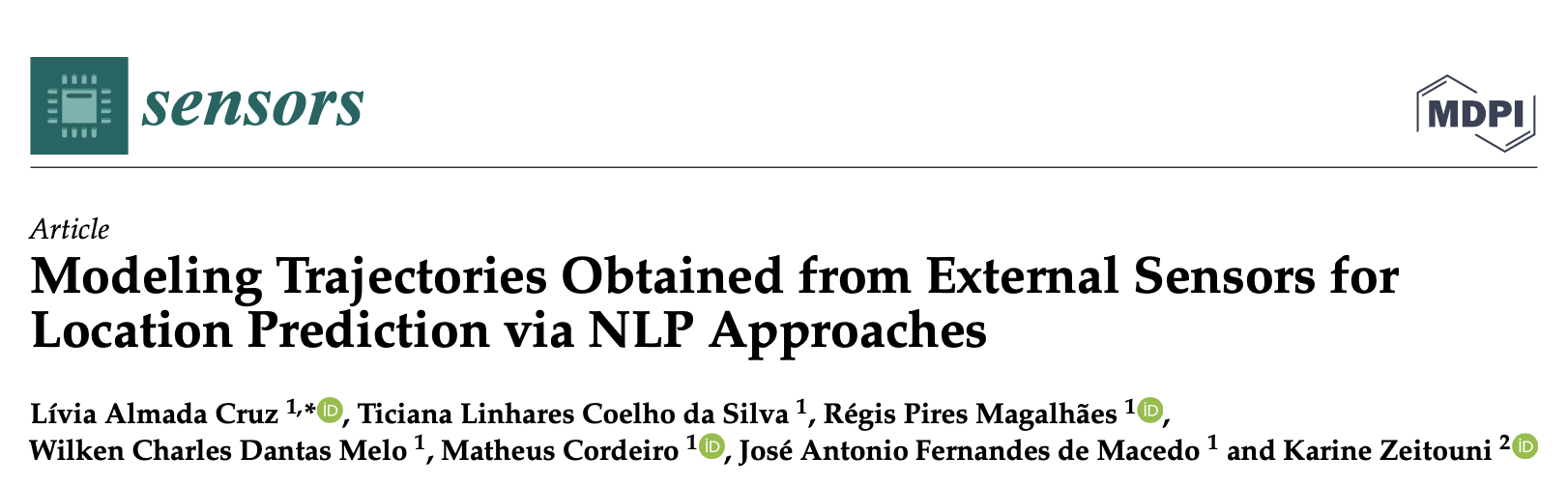 Modeling Trajectories Obtained from External Sensors for Location Prediction via NLP Approaches