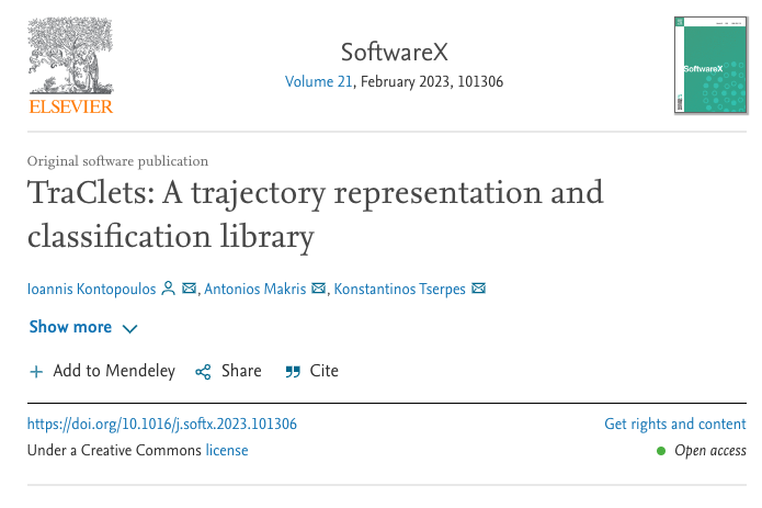 TraClets published on SoftwareX